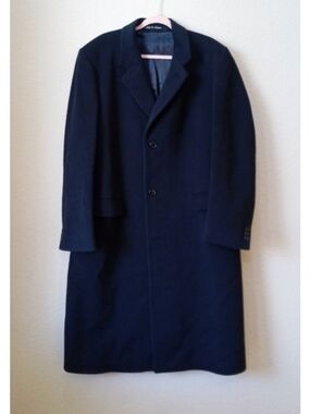 Lord & Taylor vintage navy blue wool and cashmere blend coat